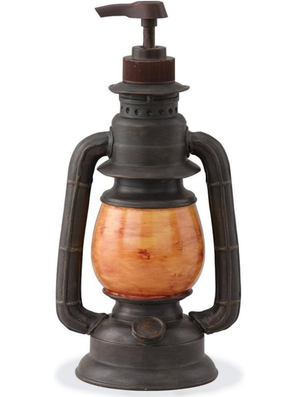 Camping Lantern Soap Dispenser - Rustic Resin Decor for Home & Cabin